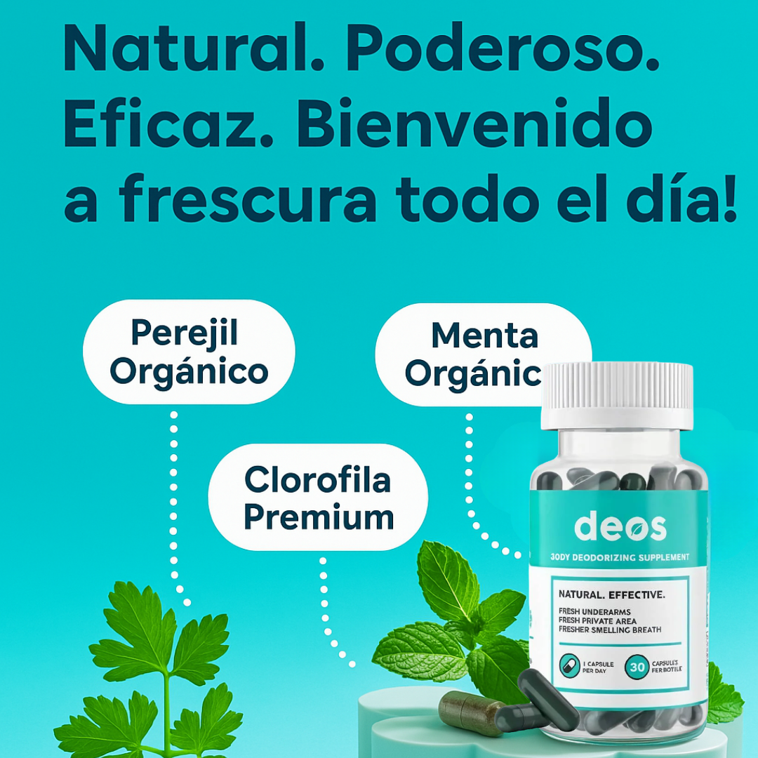 DEOS® Elimina los olores desde adentro,en todas partes.
