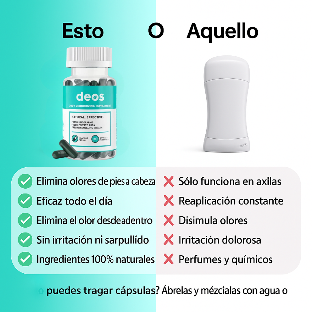 DEOS® Elimina los olores desde adentro,en todas partes.